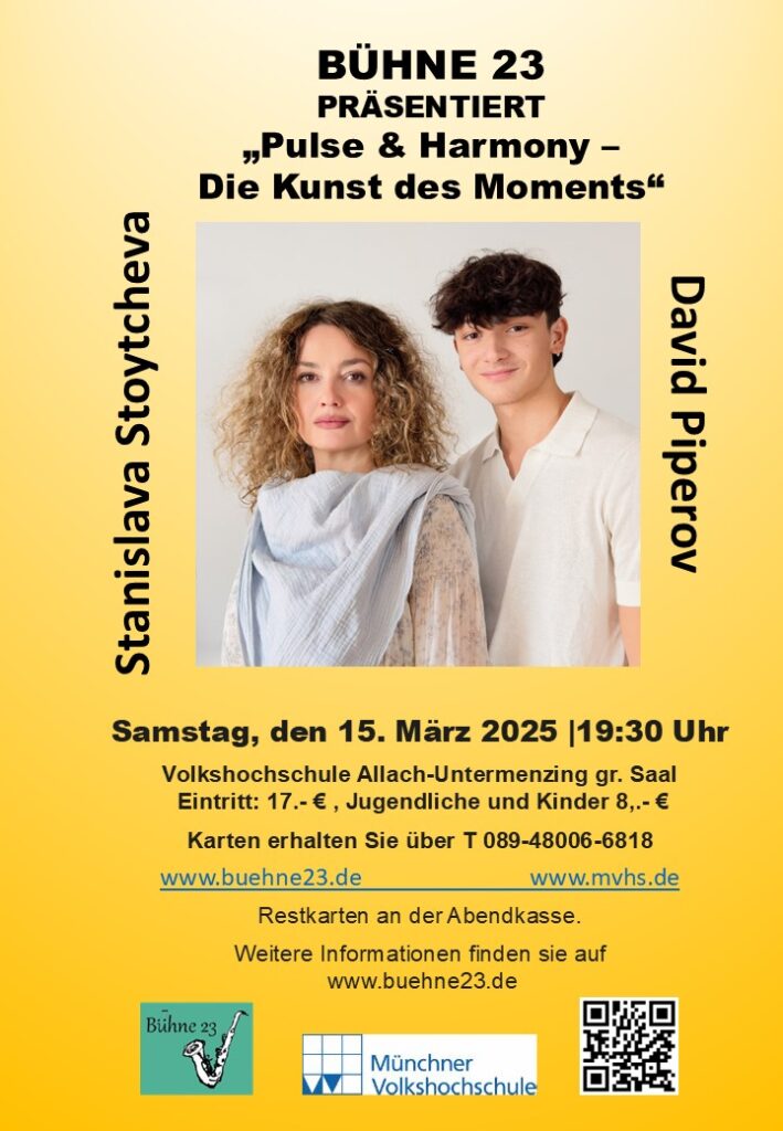 Konzertplakat "Pulse & Harmony - die Kunst des Moments" mit Stanislava Stoytcheva und David Piperov